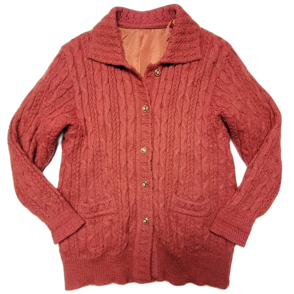 VINTAGE Wool Blend Knit Sweater Jacket